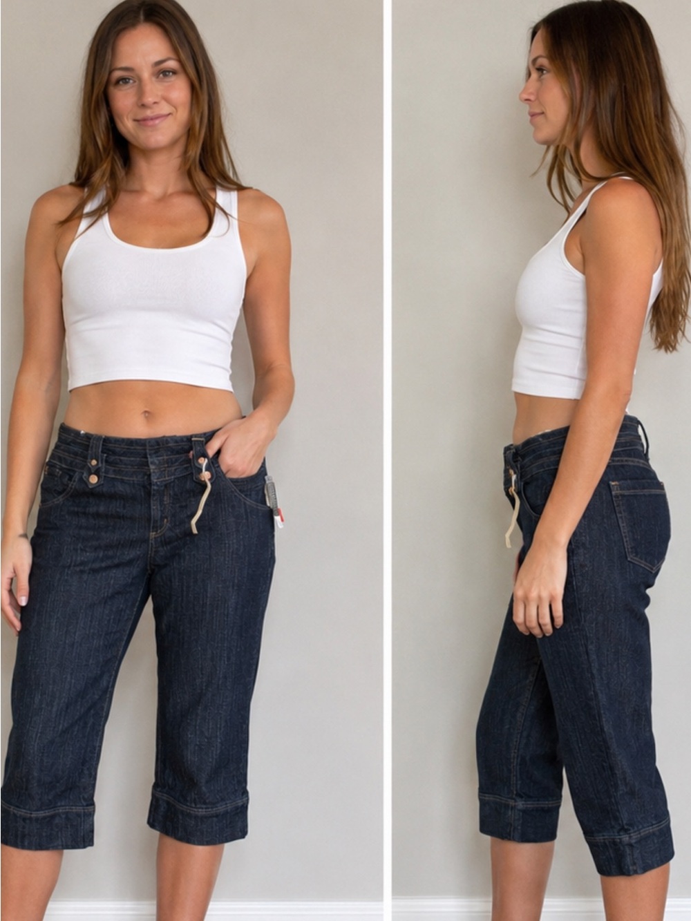 L.A. Blues Women’s Size 18W Dark Wash Denim Capri Jeans NWT